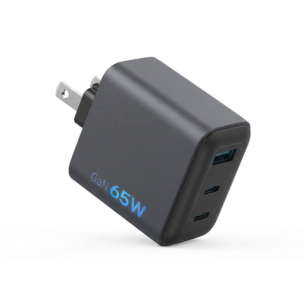 طقم شاحن سريع ZUZG بقدرة 65 واط بتقنية GaN متوافق بالكامل (مع كابل بطول 1.8 متر)