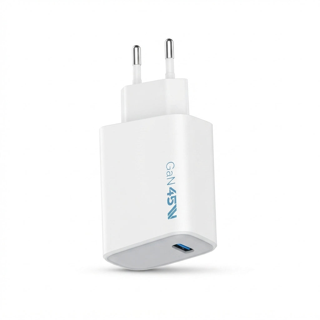 شاحن ZUZG سريع بقدرة 45 واط بتقنية GaN مع شاشة عرض (Type-C و USB-A)