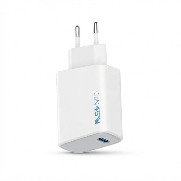 شاحن ZUZG سريع بقدرة 45 واط بتقنية GaN مع شاشة عرض (Type-C و USB-A)