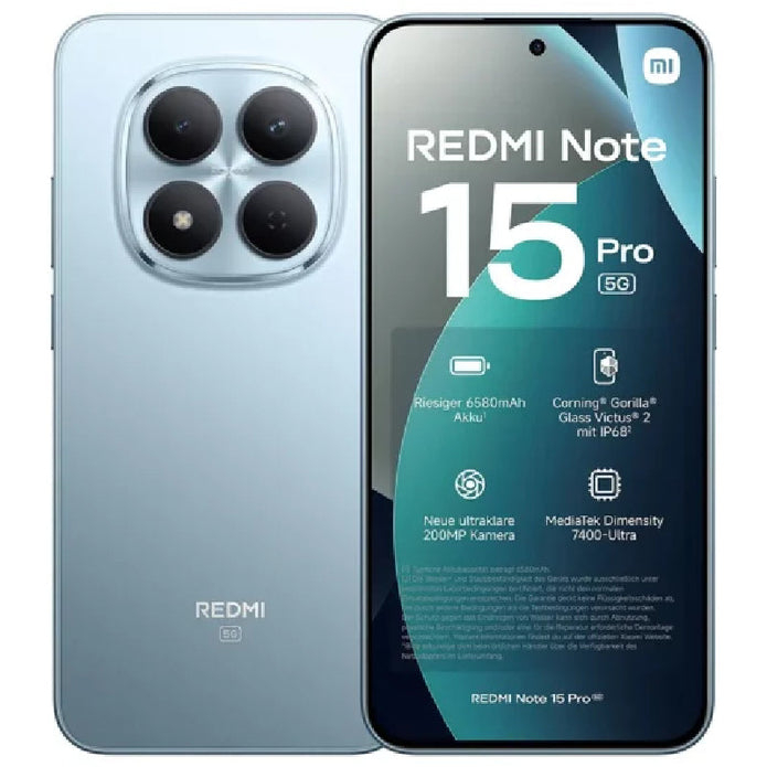 Xiaomi Redmi Note 15 Pro 5G, 12GB Ram, 256GB - Glacier Blue